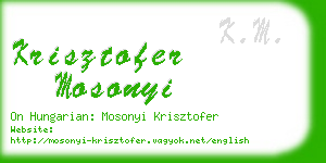 krisztofer mosonyi business card